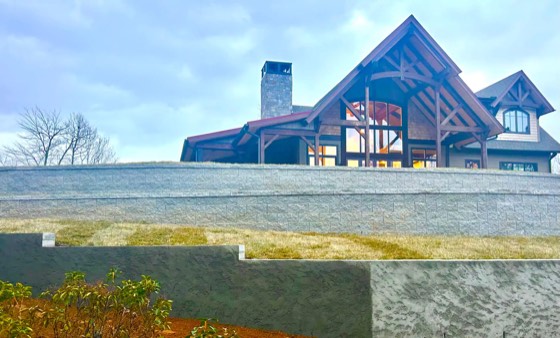 Multi-Tier Granite Boulder Slope Retention